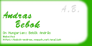 andras bebok business card